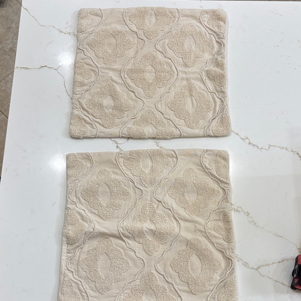 Elegant Cream Textured Pillow Covers